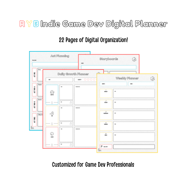 RYB Indie Game Dev Digital Planner image